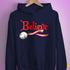 Believe Lesbian Pride Jingle Bell Hoodie - Navy